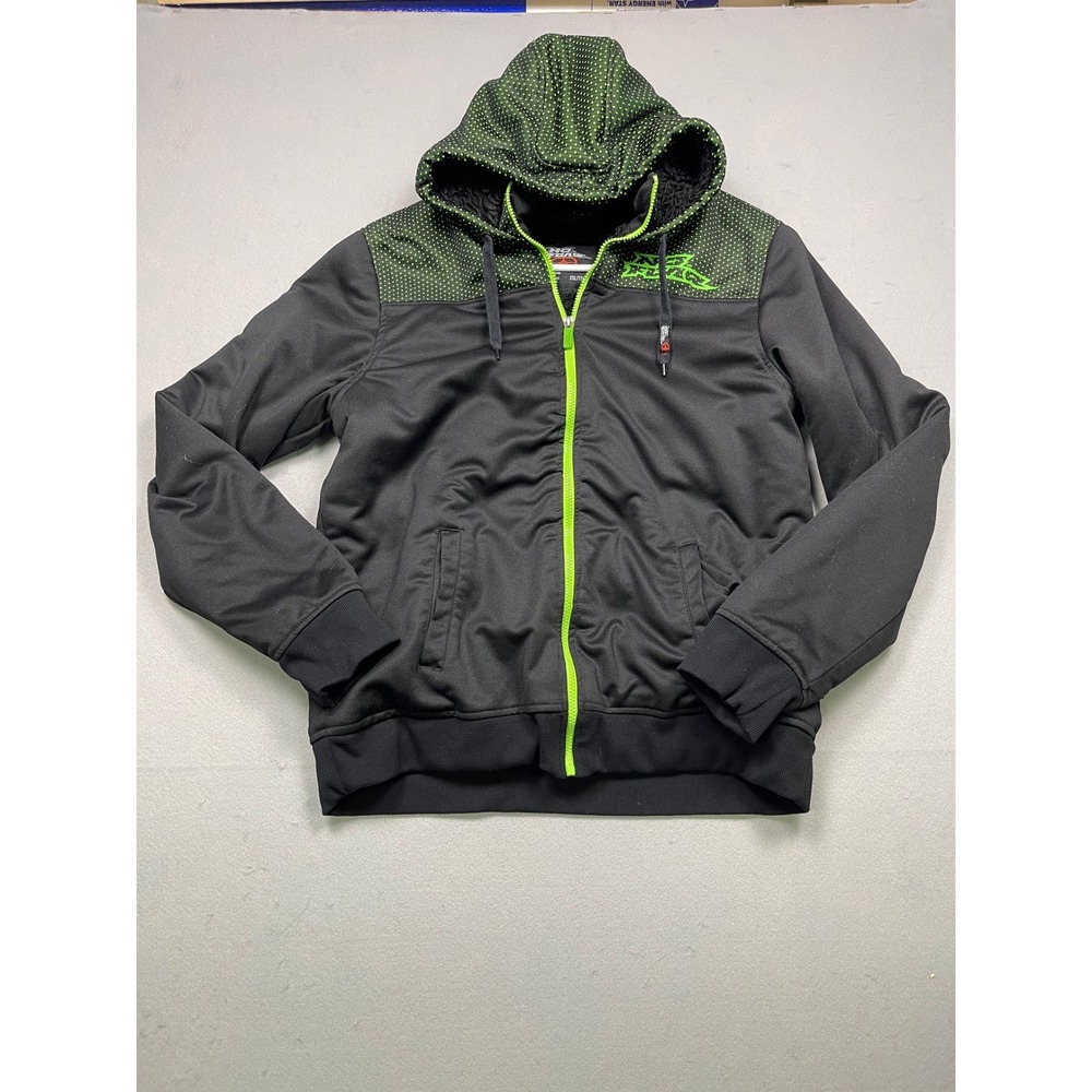 No Fear Hoodie 100% Polyester Black Lime Green XXL Mens